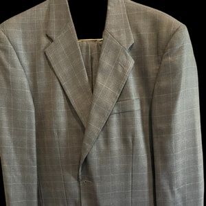 Mens Perry Ellis Portfolio Plaid Wool Suit 42 Reg